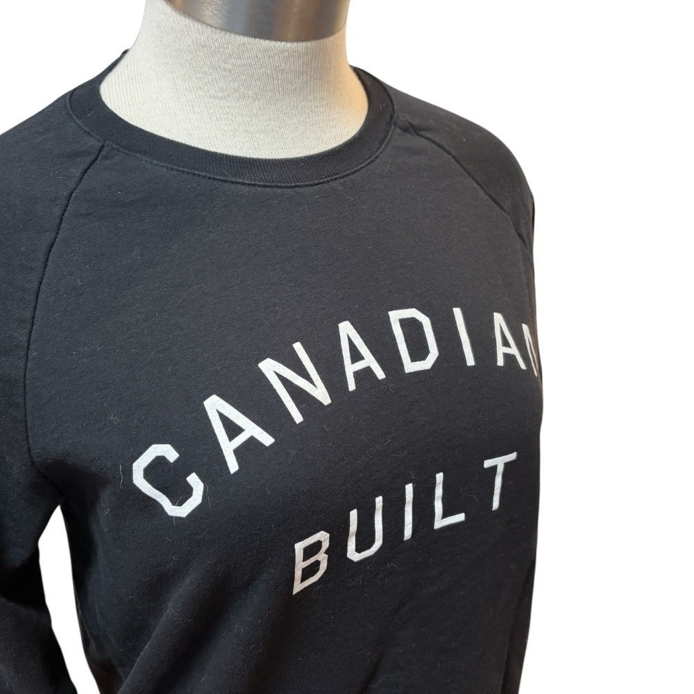 Peace Collective Womens Sweatshirt Crewneck "Canadian Built" Black Sz. M - Picture 2 of 9
